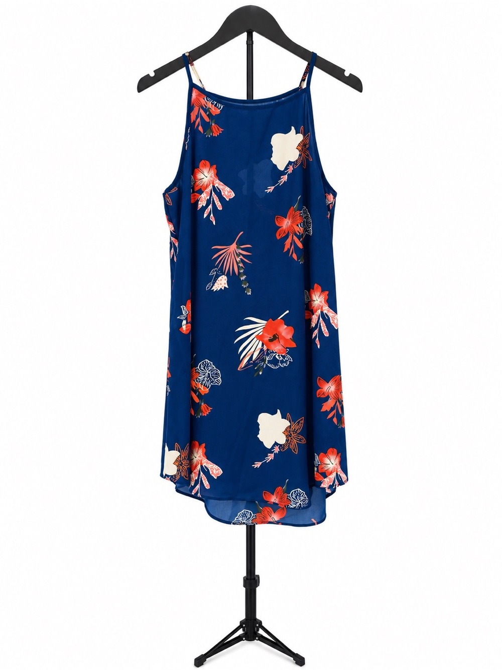 Women’s XL Navy Tropical Floral Sleeveless Swing Mini Dress
